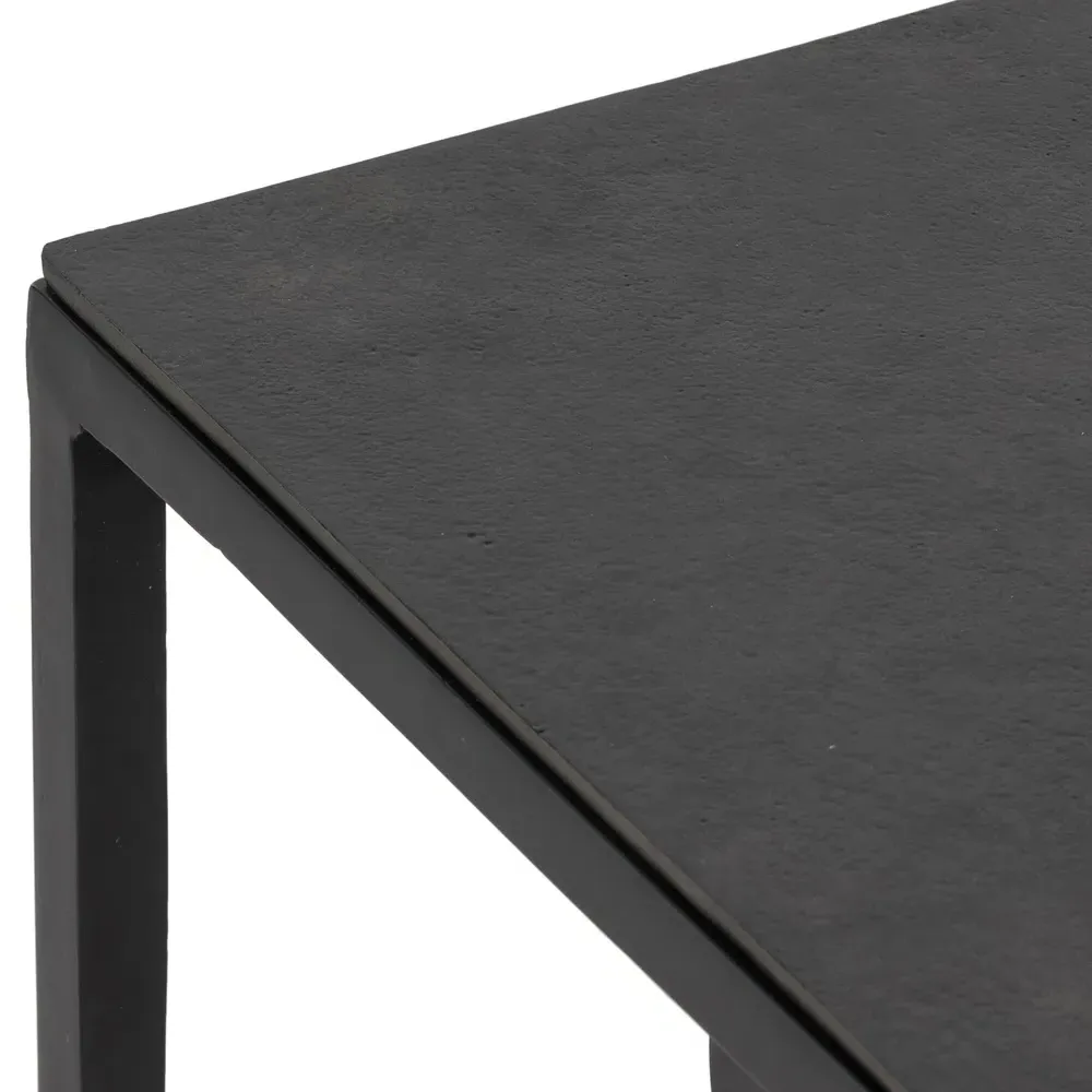 Fector Square Nesting End Table - Black, Aluminum