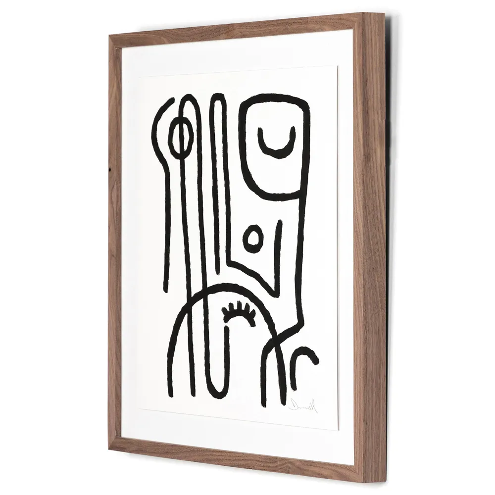 Feel It Illustration 24x24 Wall Art - Black and White, Canvas