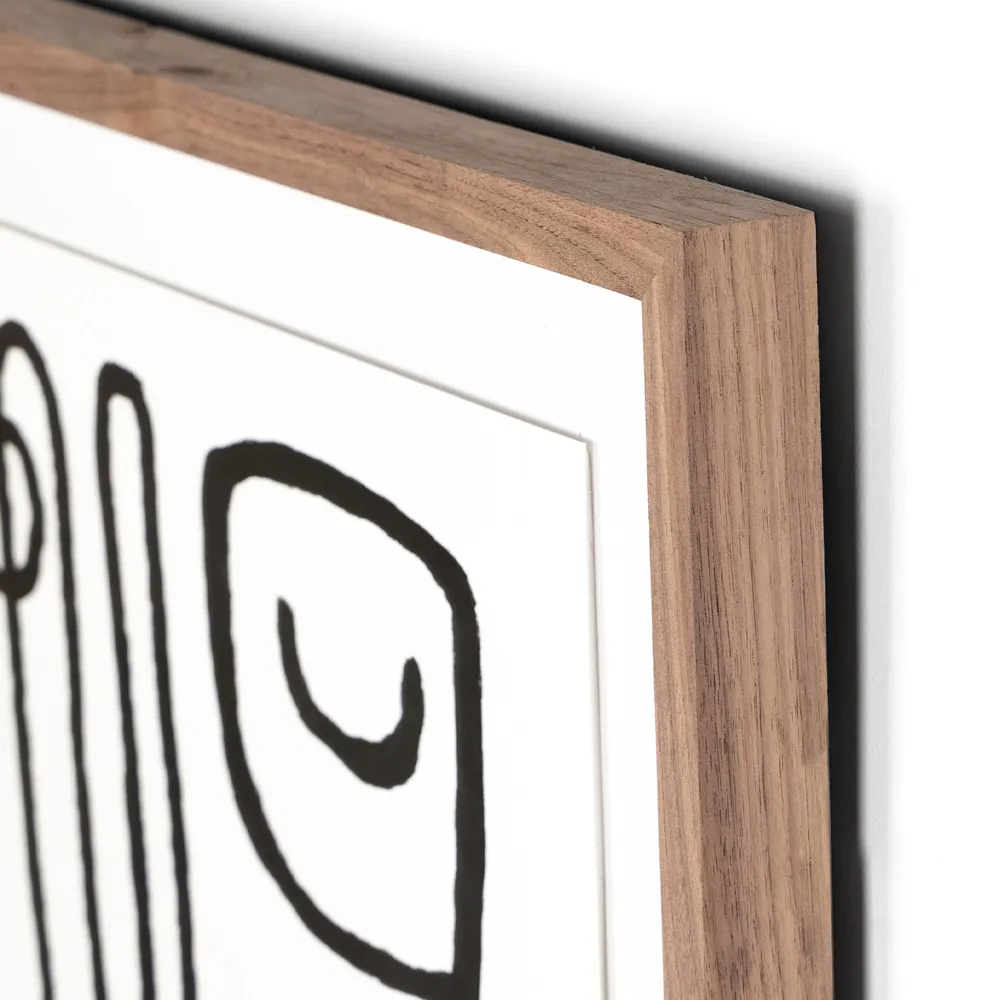 Feel It Illustration 24x24 Wall Art - Black and White, Canvas