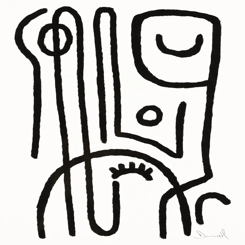 Feel It Illustration 24x24 Wall Art - Black and White, Canvas