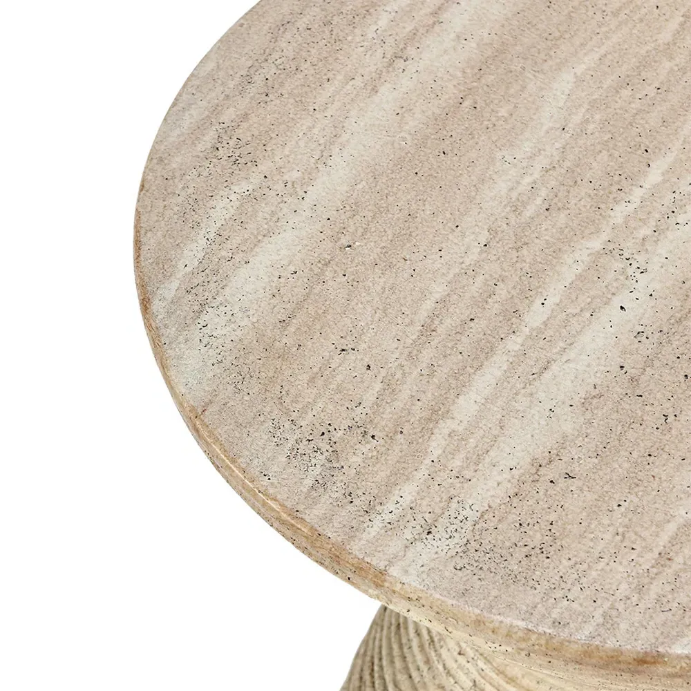 Felicia Round Outdoor Accent Table - Beige, Concrete