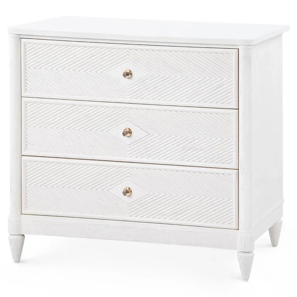 Felicity Rectangular End Table - White, Oak