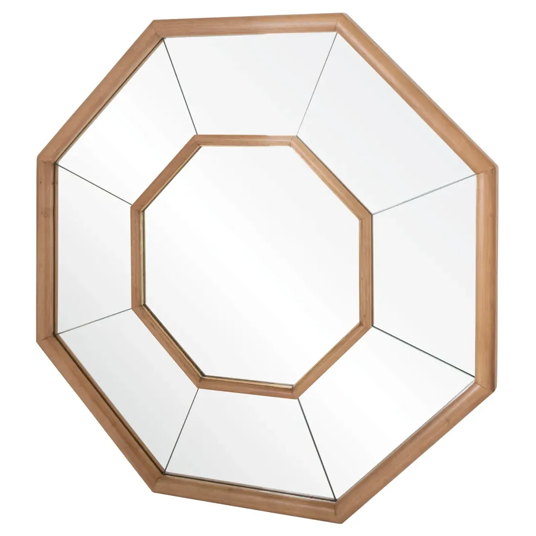 Feliz Wall Mirror - Brown, Oak Wood