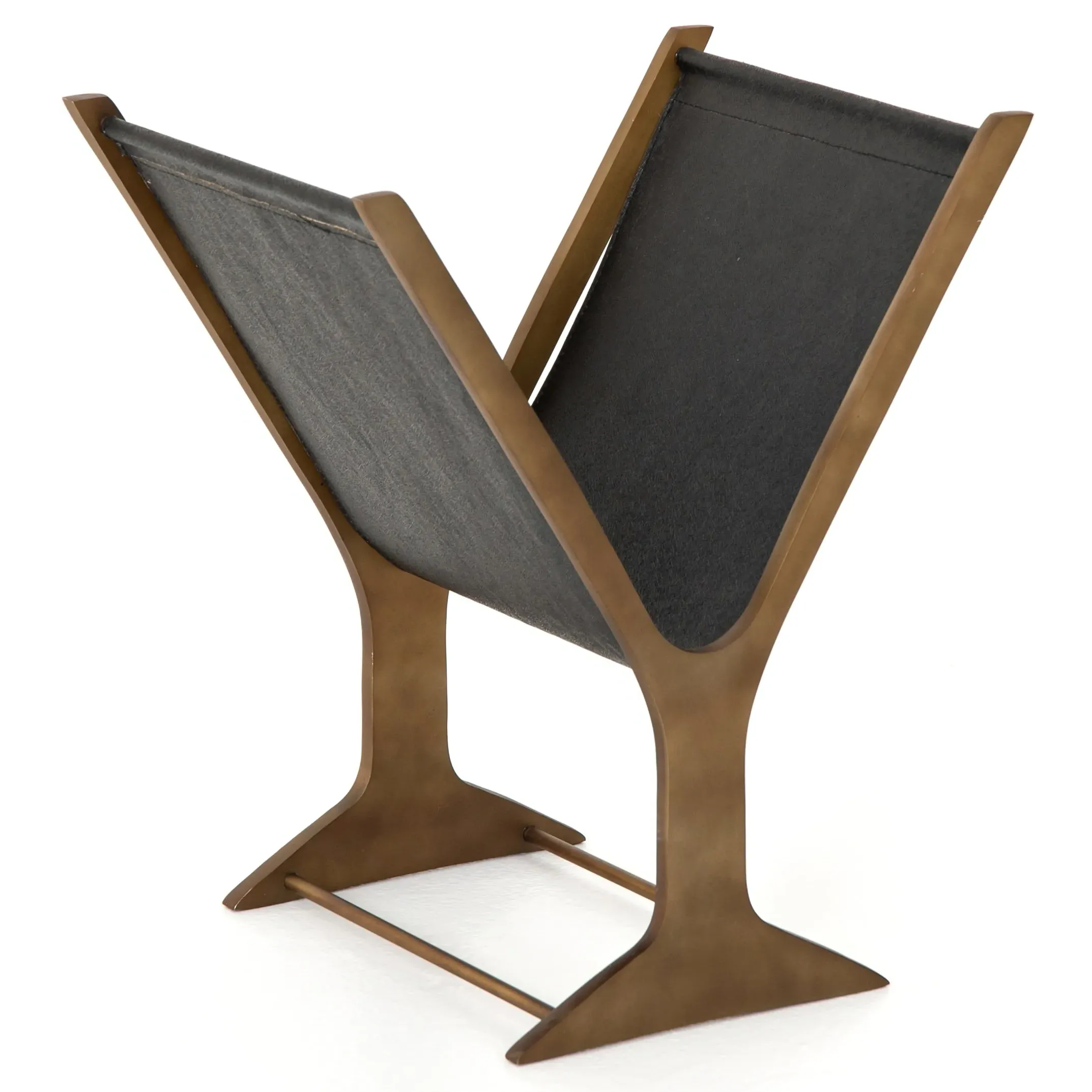 Fely Magazine Rack - Brown, Faux Leather
