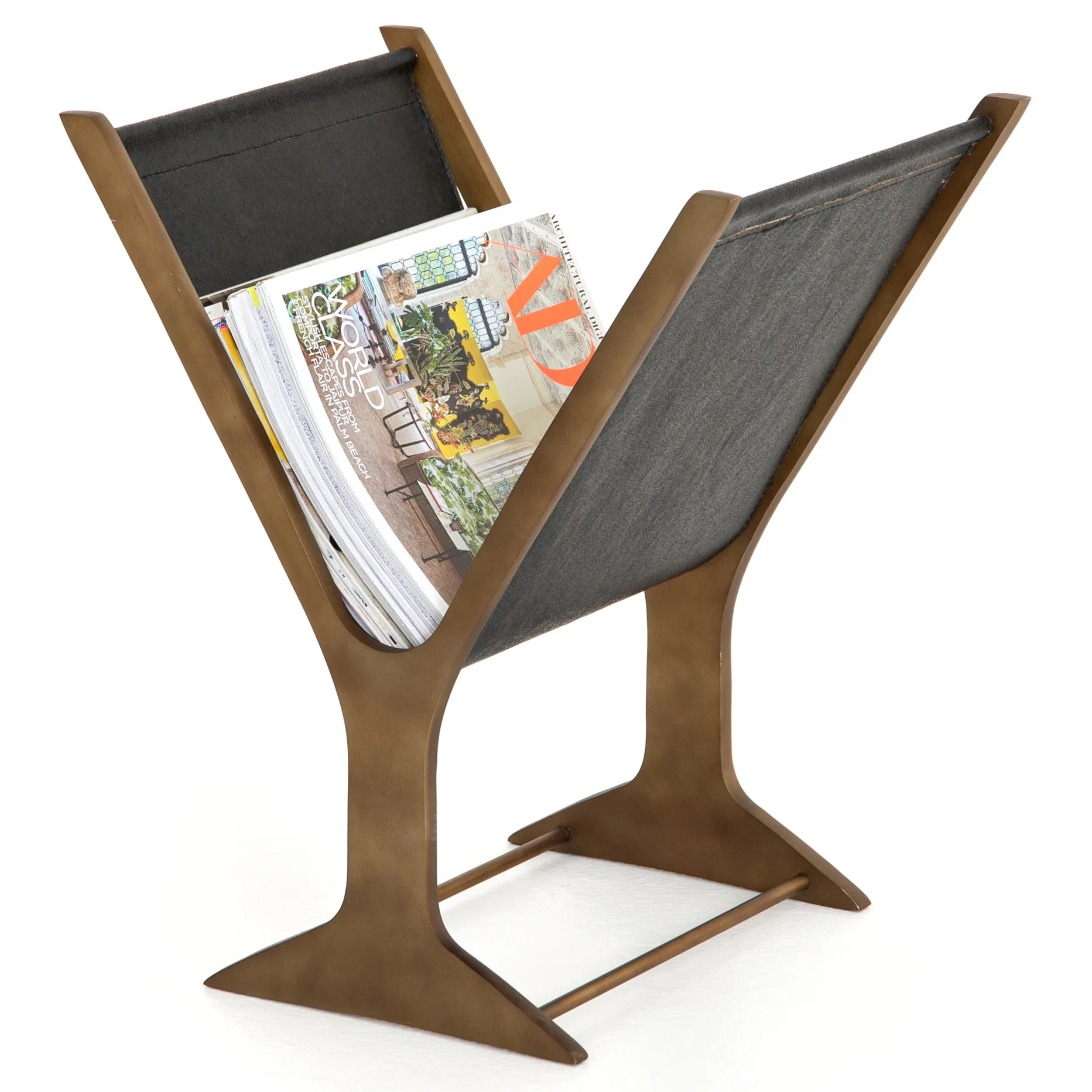 Fely Magazine Rack - Brown, Faux Leather image