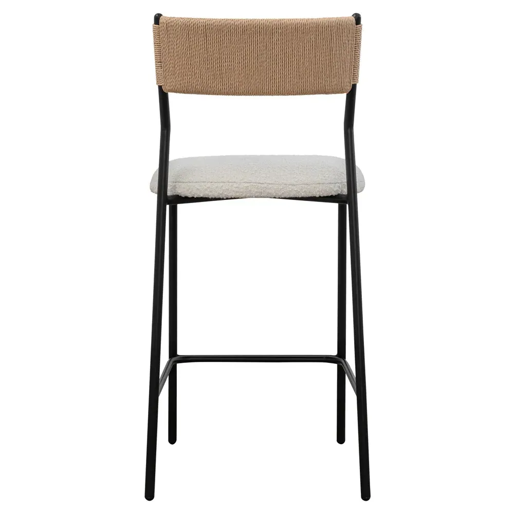 Fenella Counter Stool - White, Boucle