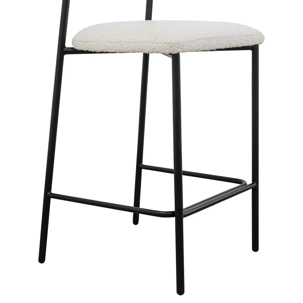 Fenella Counter Stool - White, Boucle