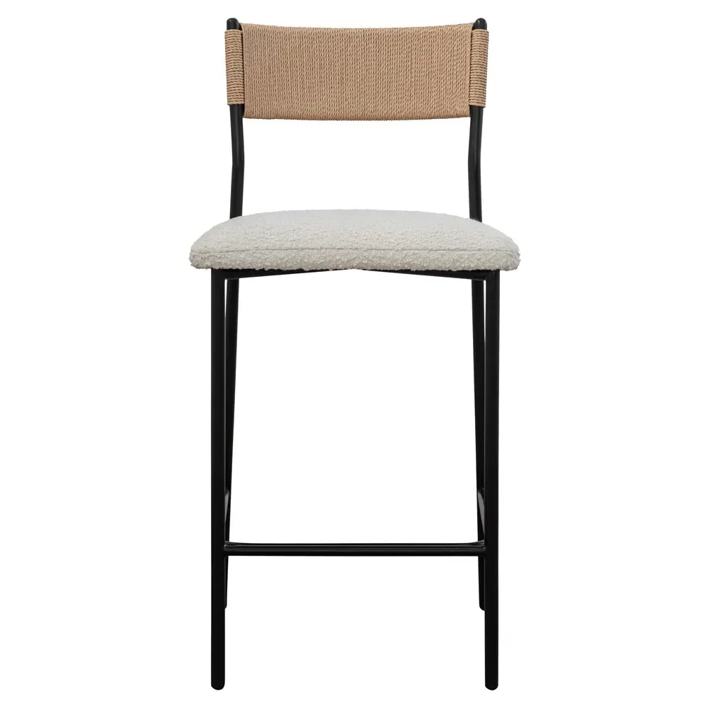 Fenella Counter Stool - White, Boucle image
