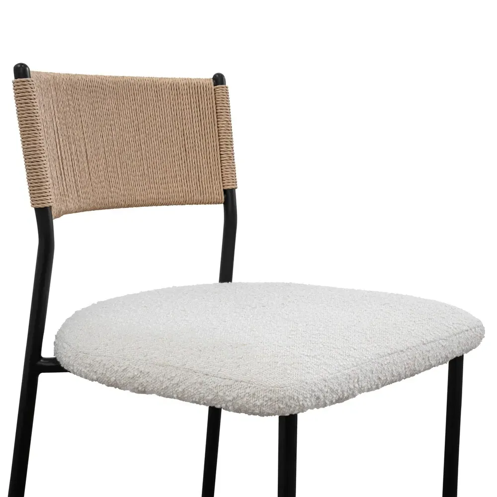 Fenella Dining Chair Set of 2 - White, Boucle