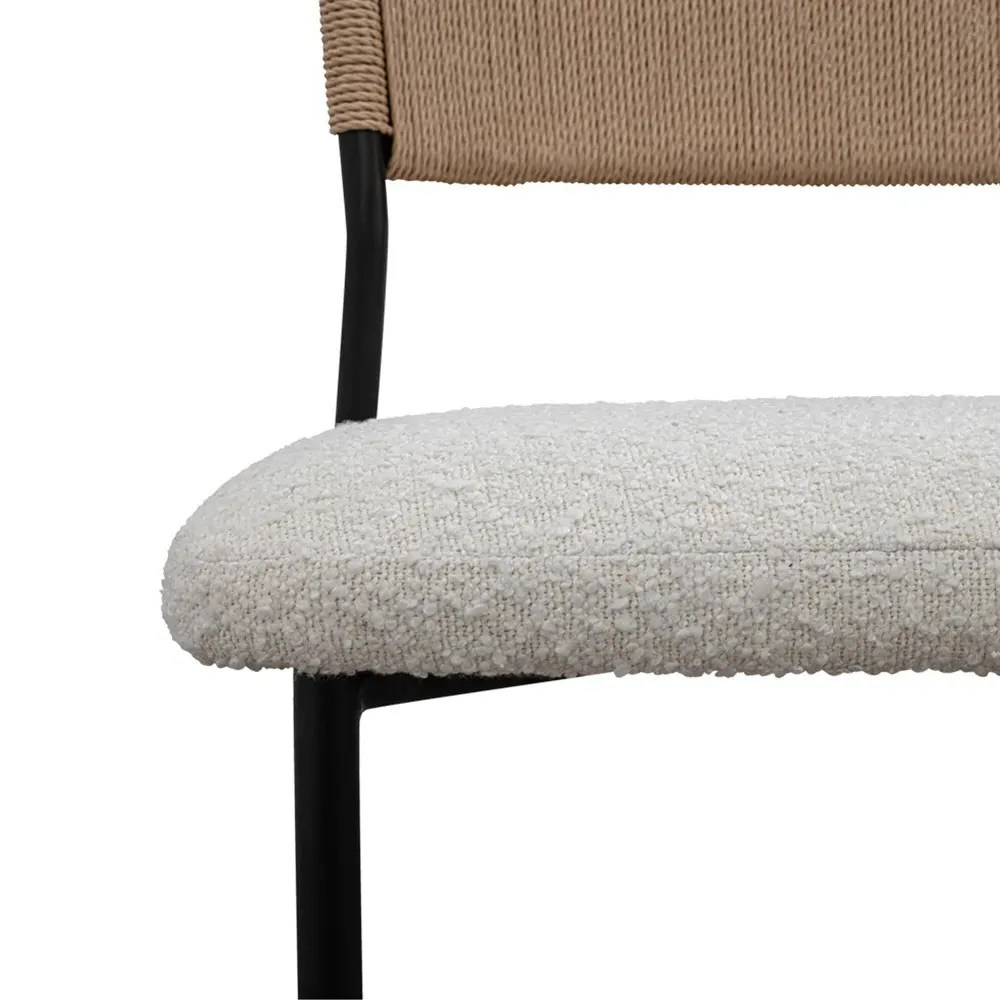 Fenella Dining Chair Set of 2 - White, Boucle