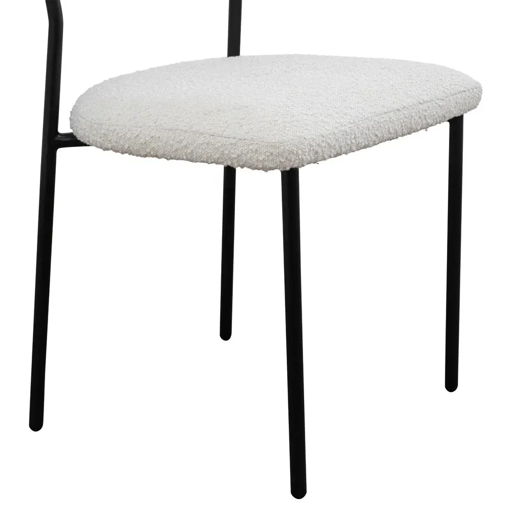 Fenella Dining Chair Set of 2 - White, Boucle