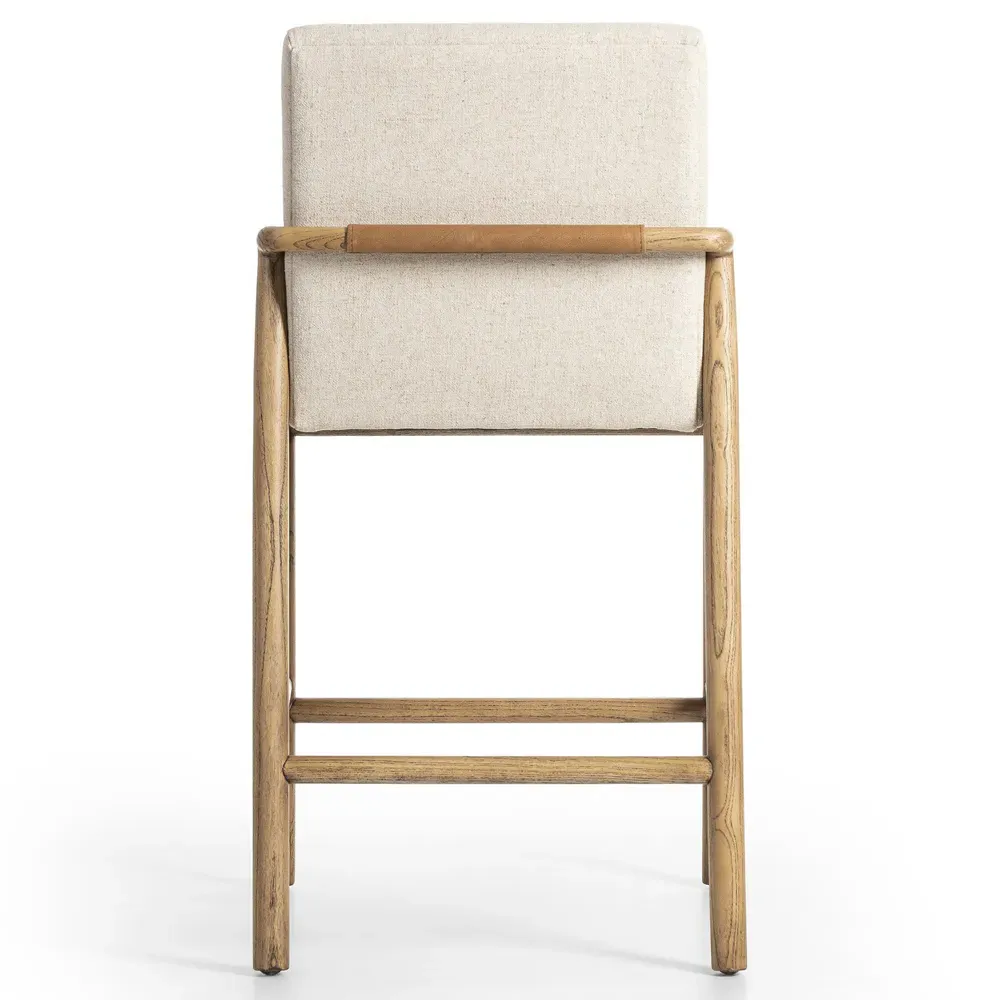 Fenrir Counter Stool - Beige, Brown Wood