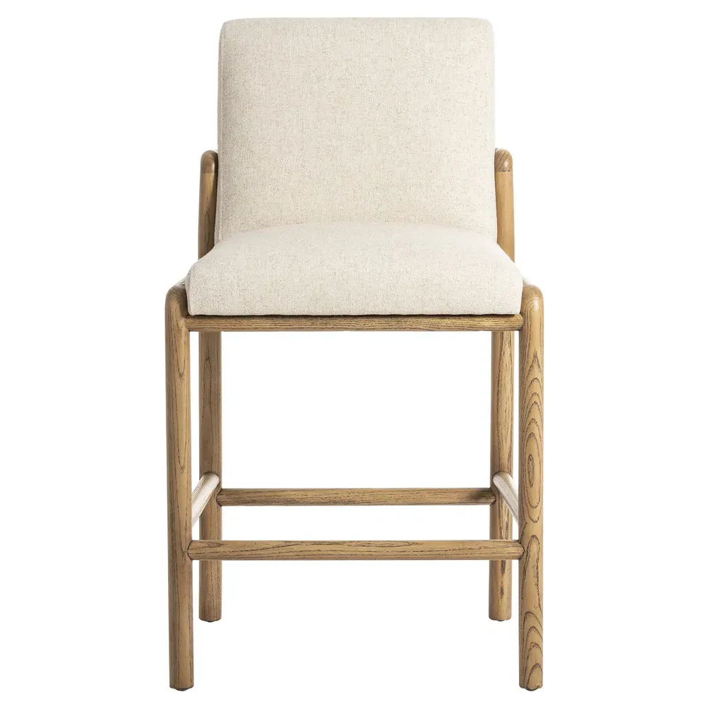 Fenrir Counter Stool - Beige, Brown Wood