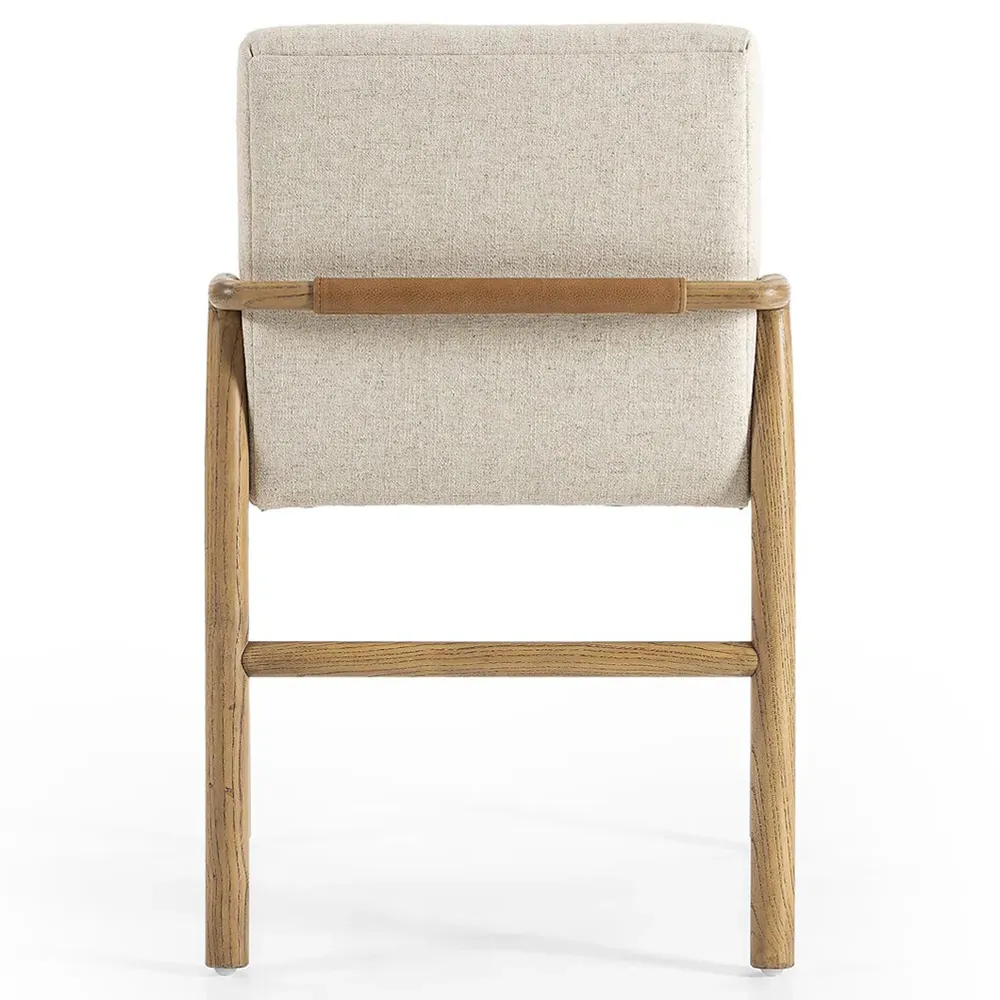 Fenrir Dining Side Chair - Beige, Brown Wood