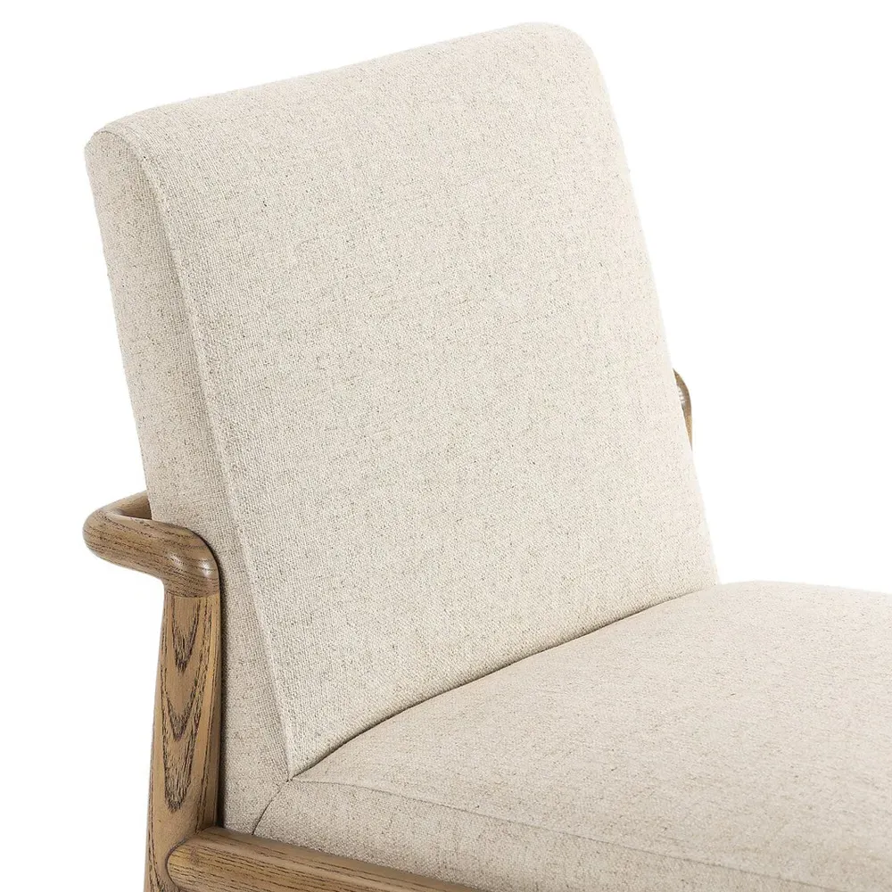 Fenrir Dining Side Chair - Beige, Brown Wood