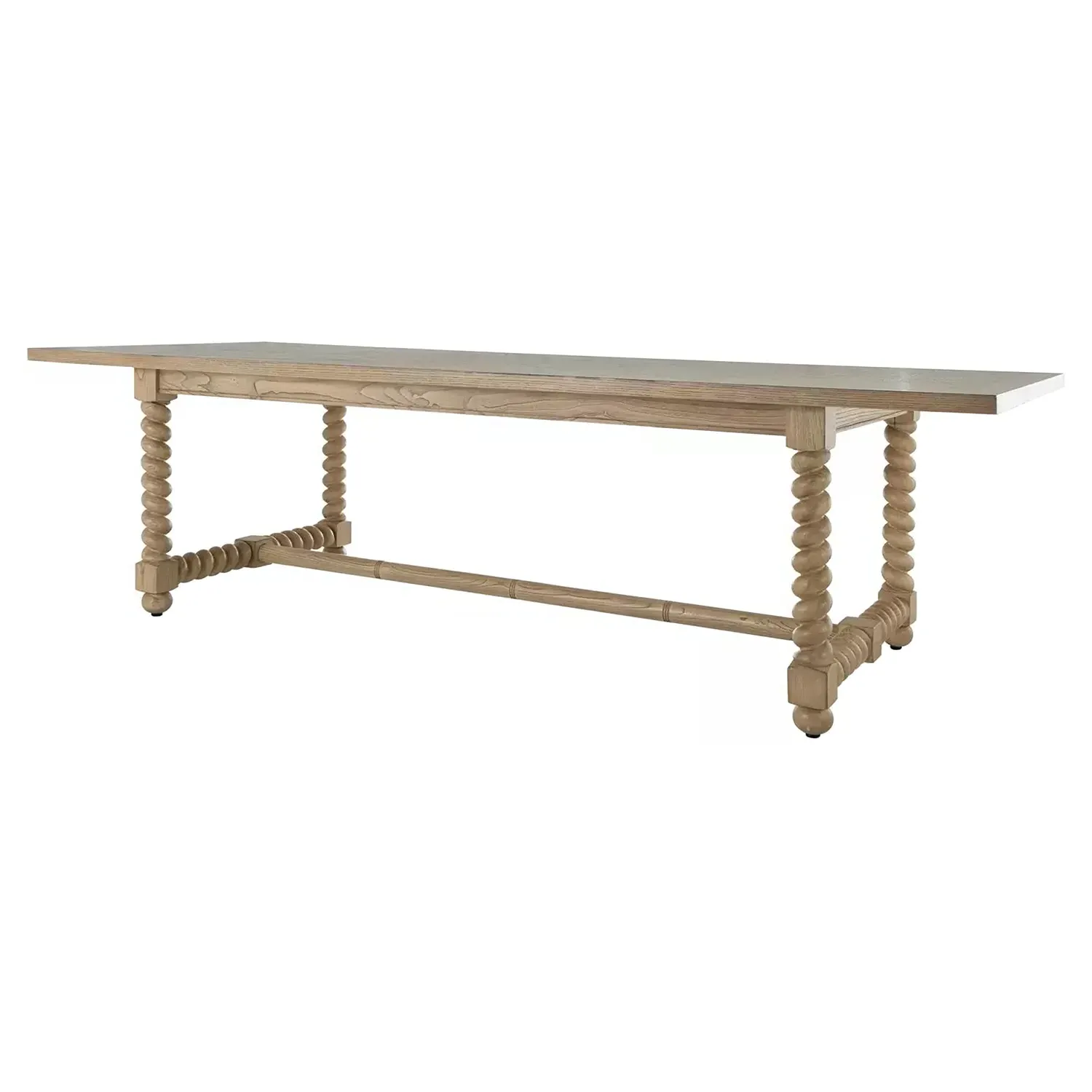Ferdinand Rectangular Spindle Dining Table - Natural Brown, Oak