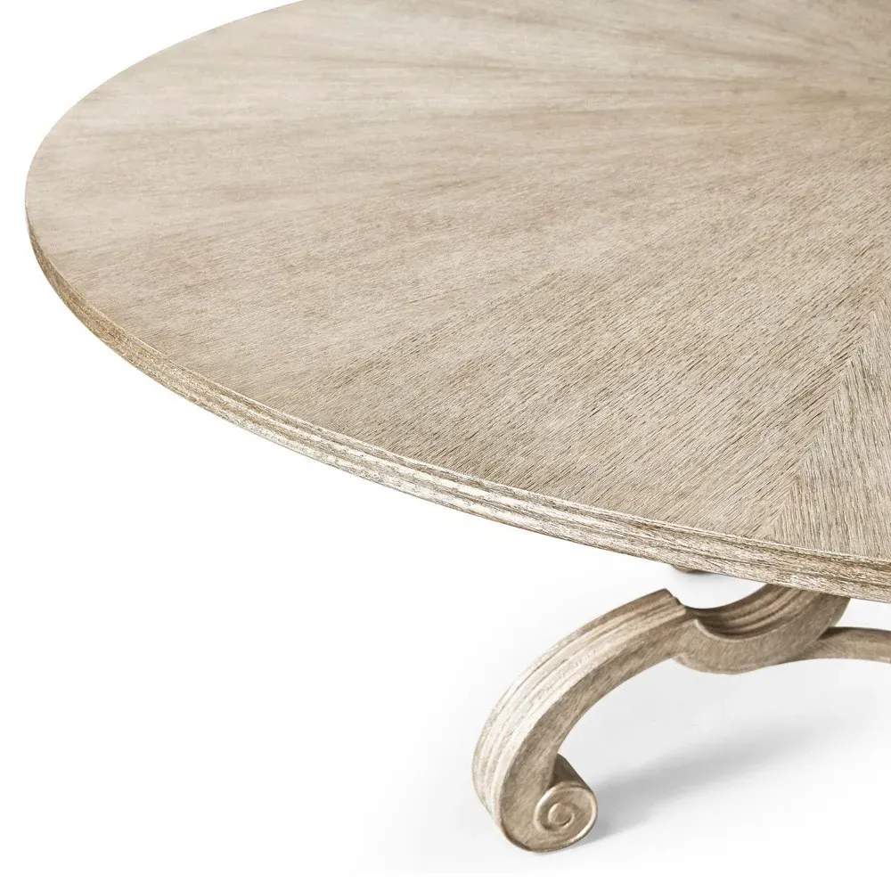 Ferdinand Round Dining Table - White, Oak