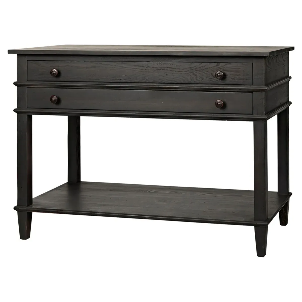 Fermin Wide Nightstand - Black, Reclaimed Wood