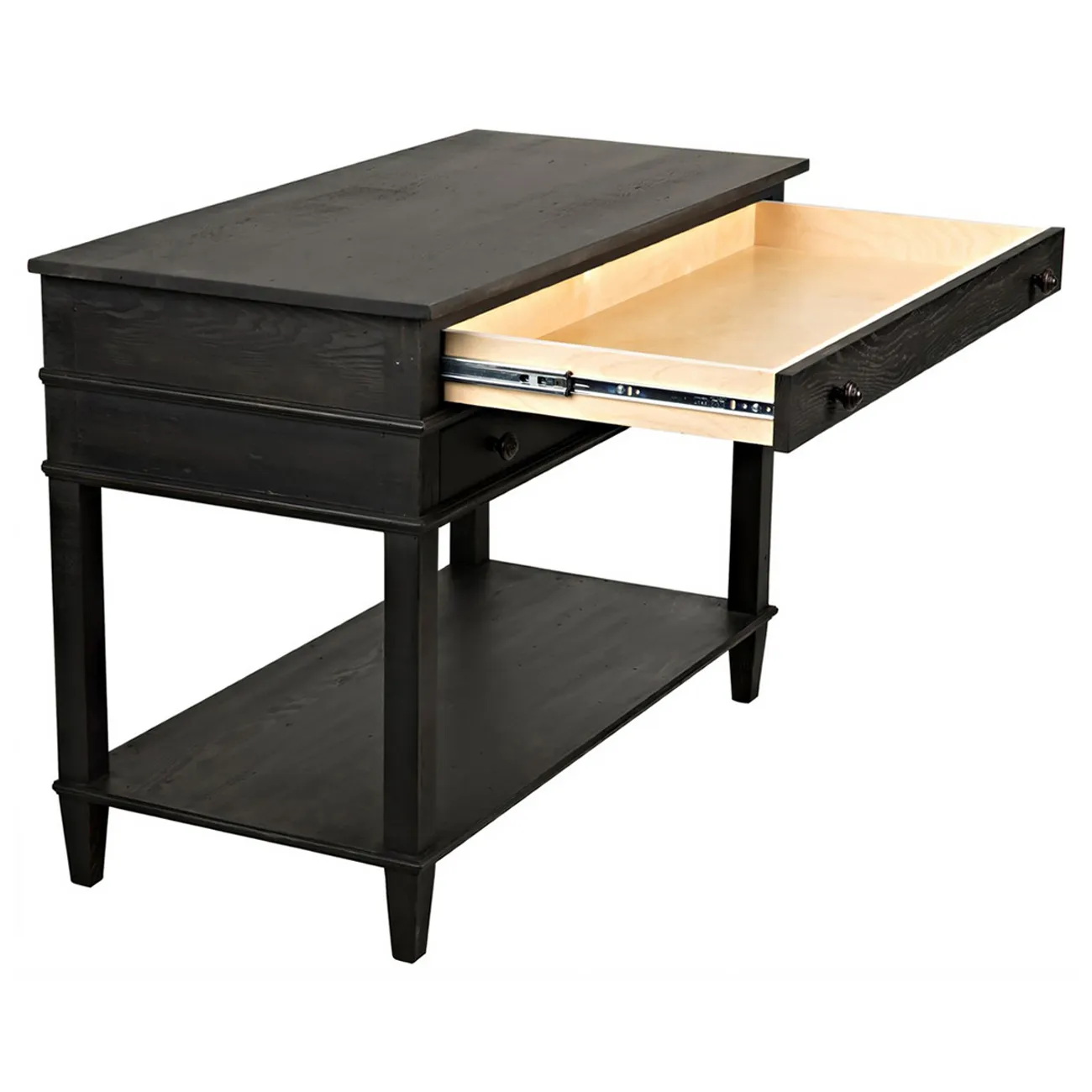 Fermin Wide Nightstand - Black, Reclaimed Wood