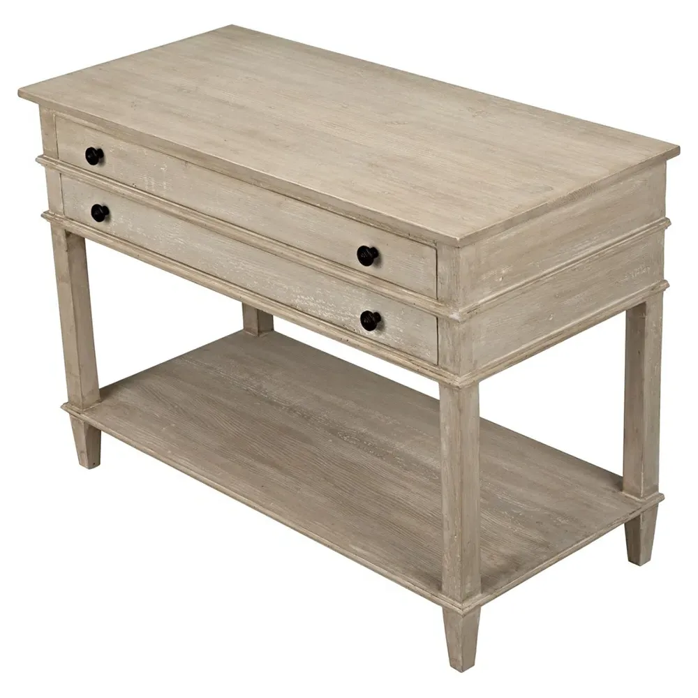 Fermin Wide Nightstand - Grey, Reclaimed Wood