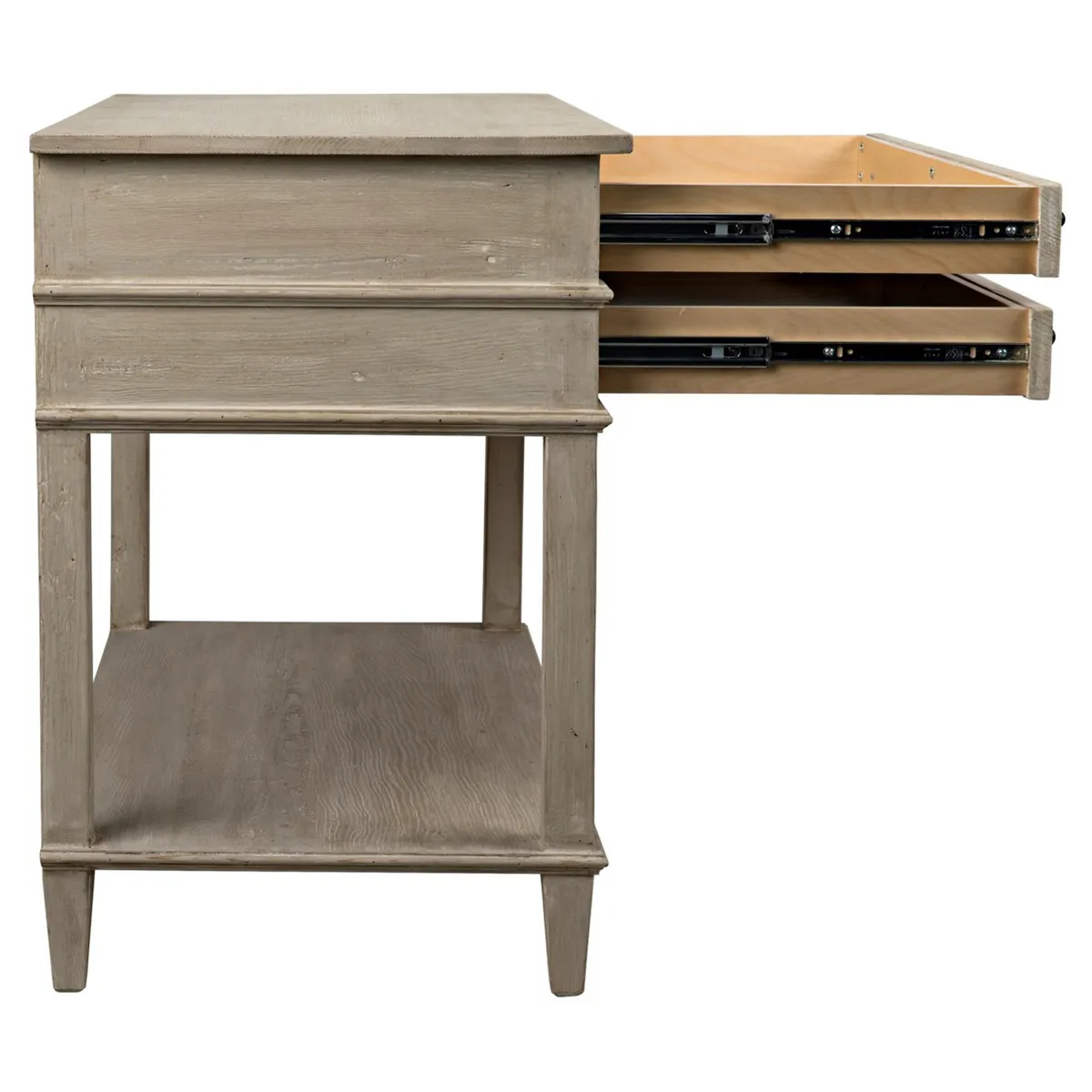 Fermin Wide Nightstand - Grey, Reclaimed Wood
