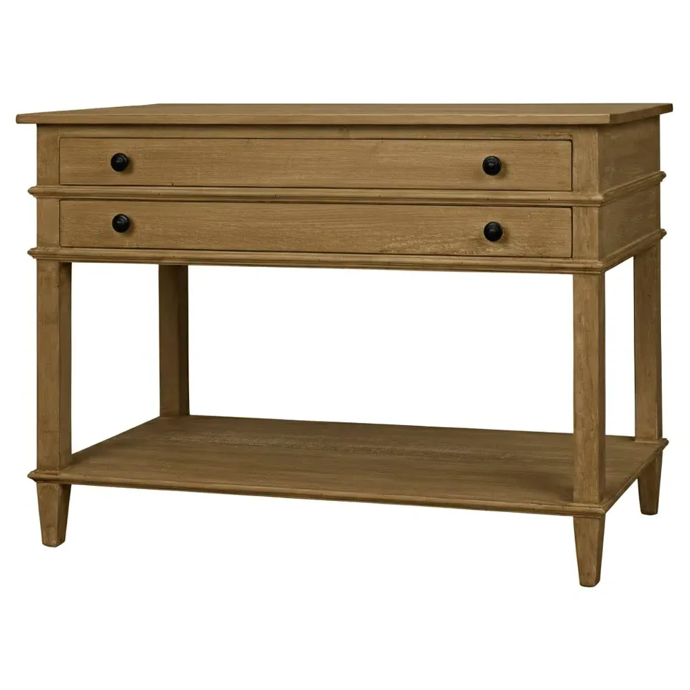 Fermin Wide Nightstand - Light Brown, Reclaimed Wood