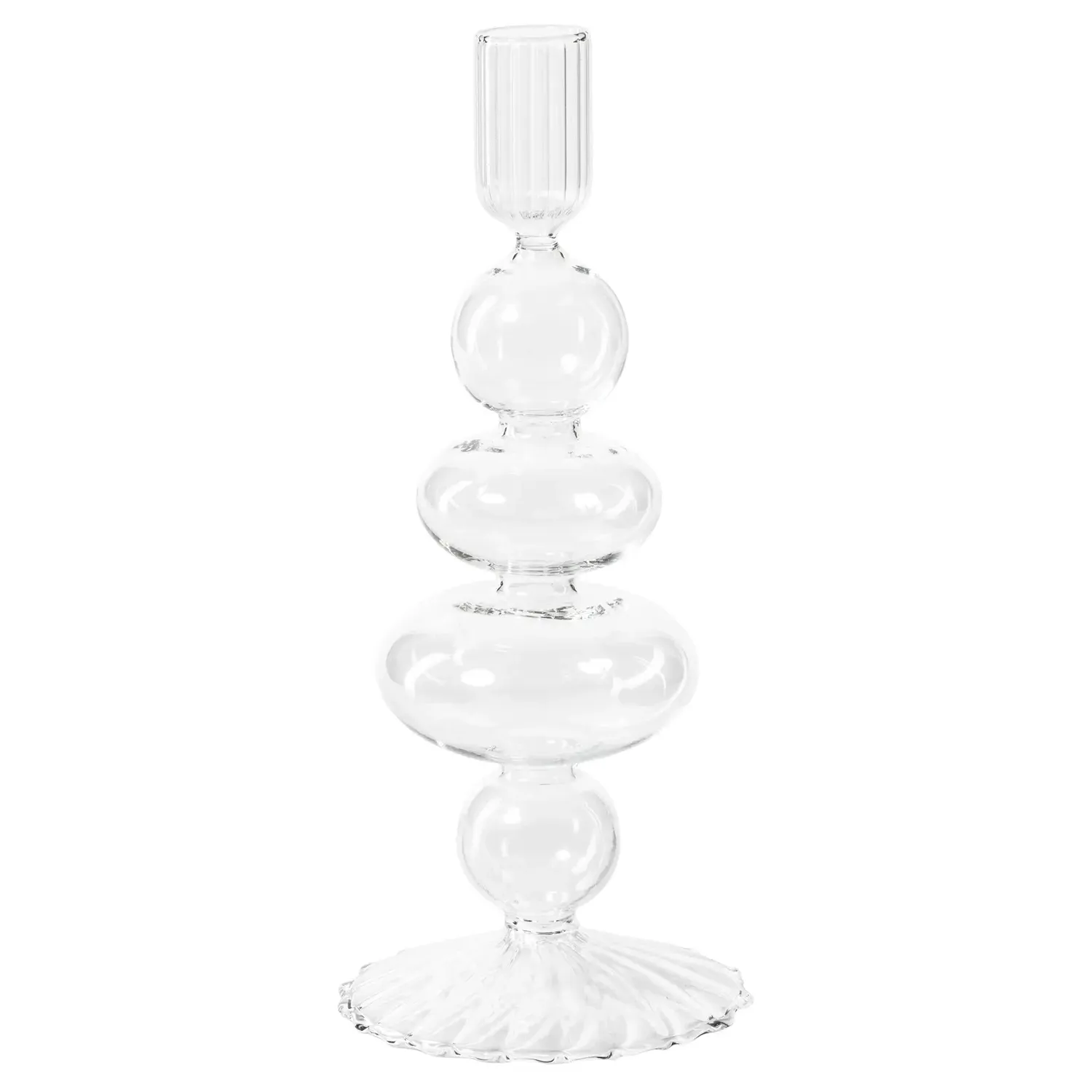 Fernanda Glass Candlestick Set of 4 - Clear
