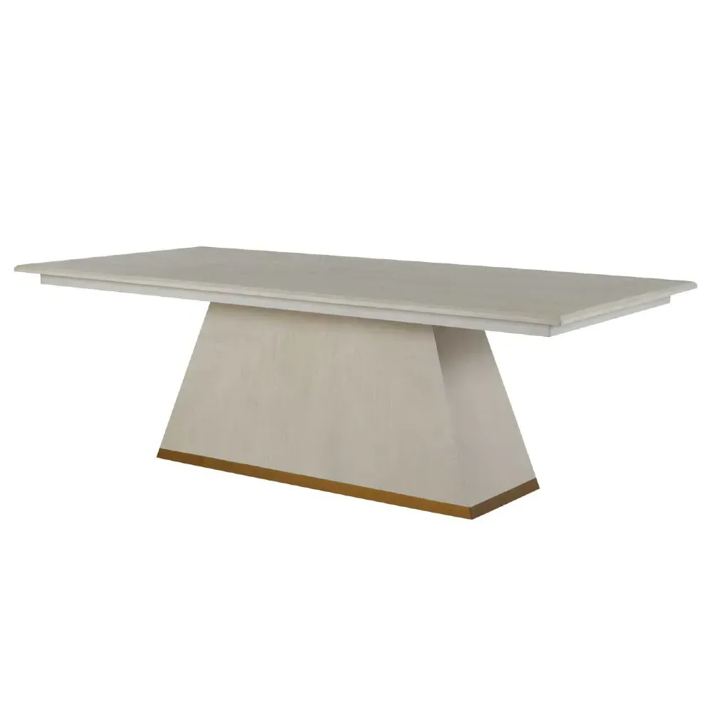 Ferris Dining Table with Gold Band Base - White, Mahogany