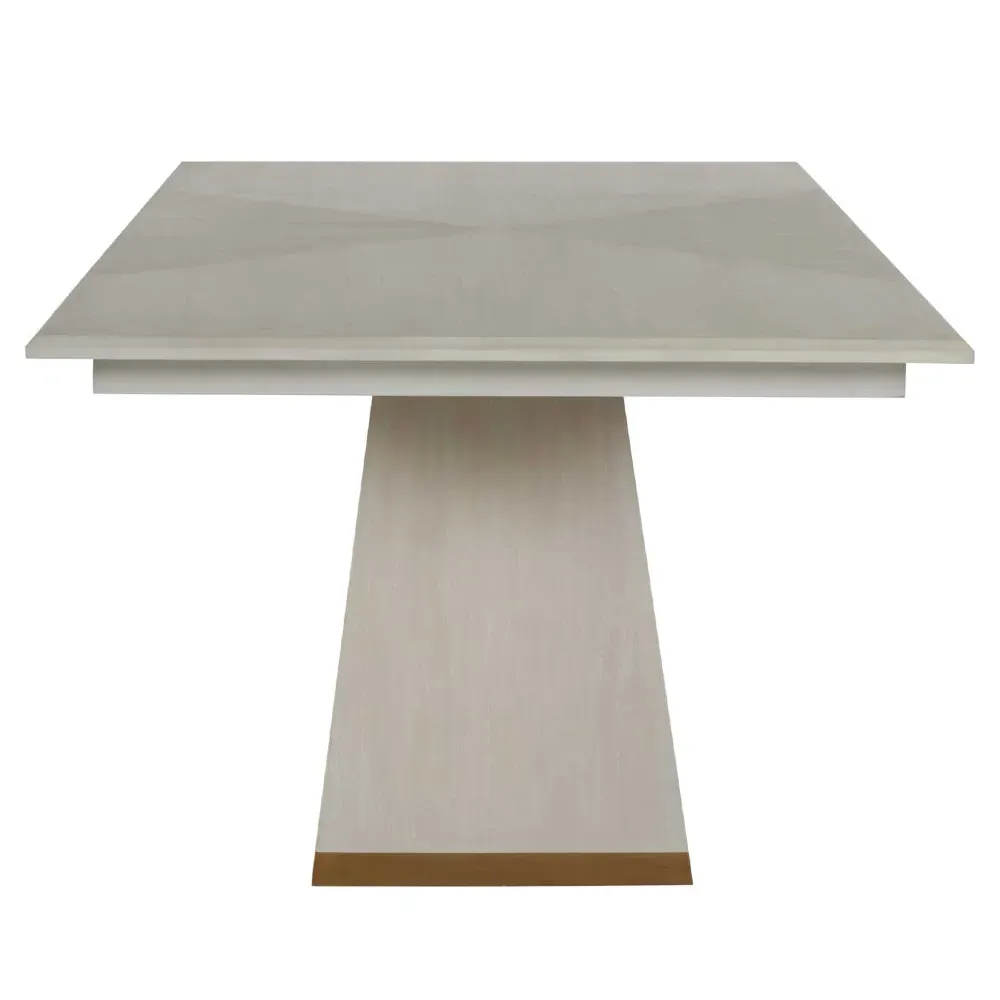 Ferris Dining Table with Gold Band Base - White, Mahogany