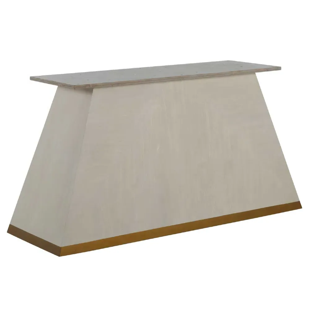 Ferris Dining Table with Gold Band Base - White, Mahogany