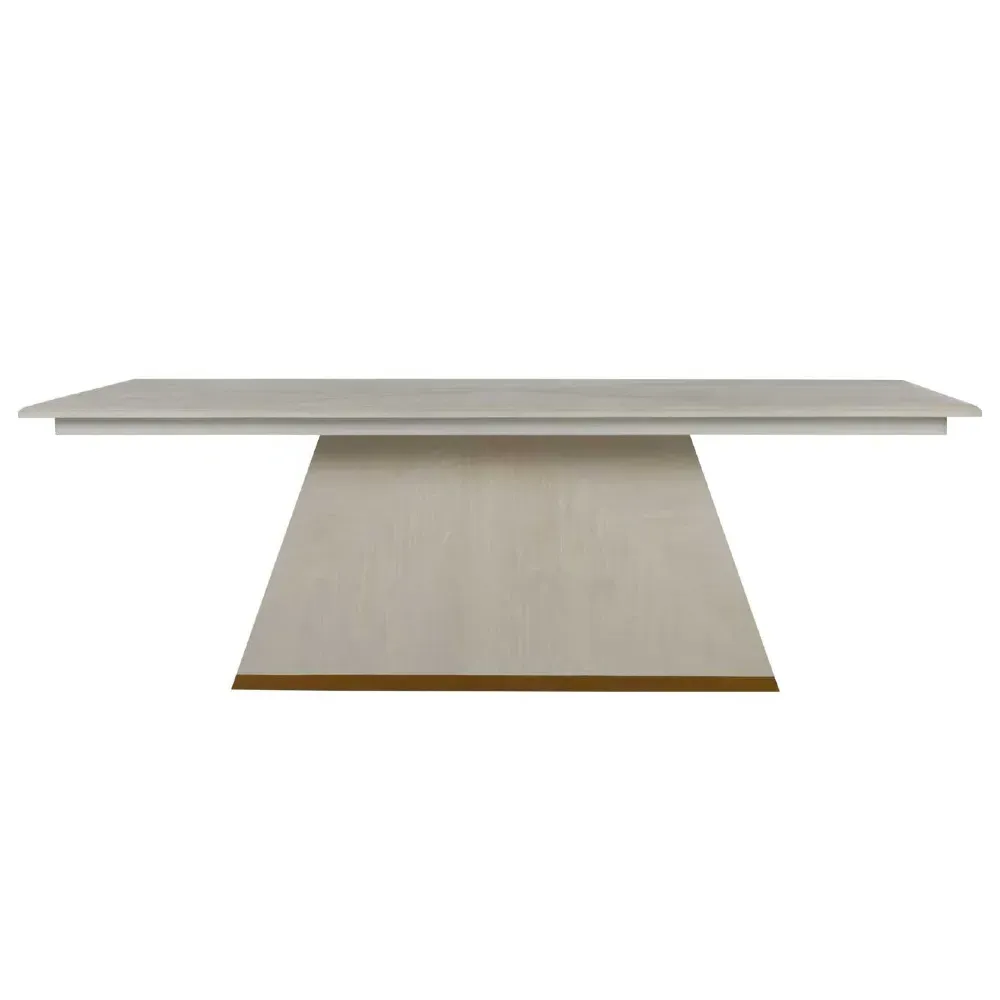 Ferris Dining Table with Gold Band Base - White, Mahogany image