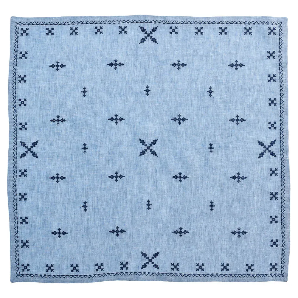 Fez Global Bazaar Linen Napkin Set of 4 - Periwinkle Blue
