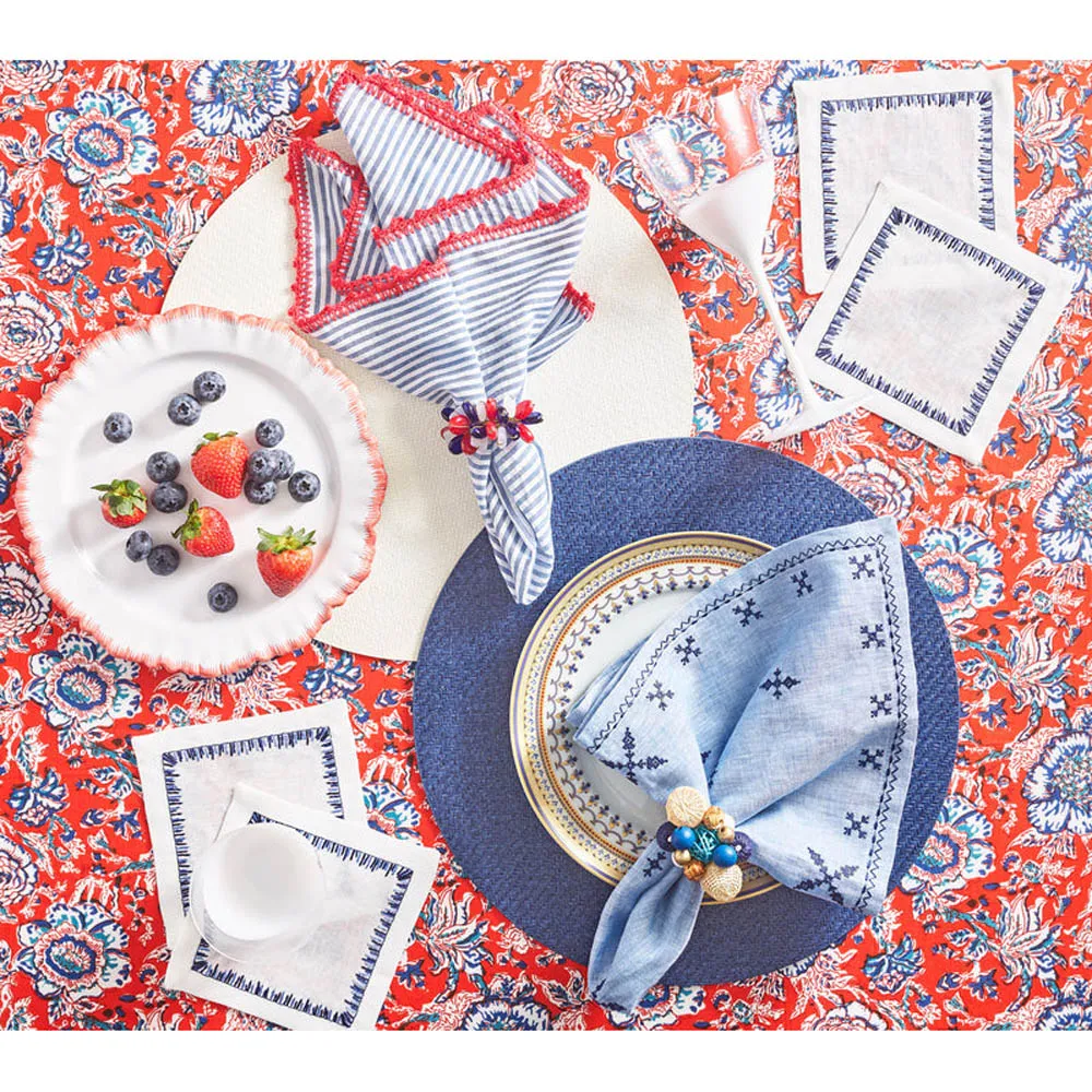 Fez Global Bazaar Linen Napkin Set of 4 - Periwinkle Blue