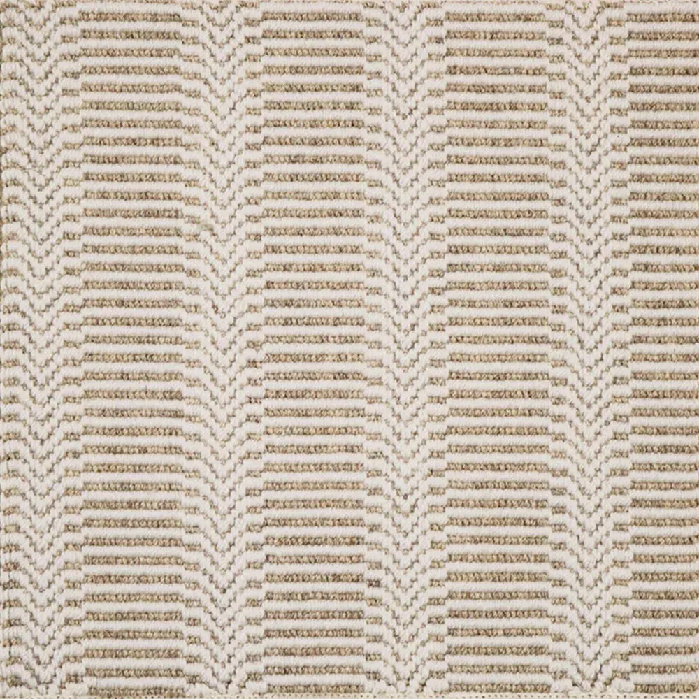 Fibreworks Clara Geometric Patterned Rug - Warm Beige, Wool