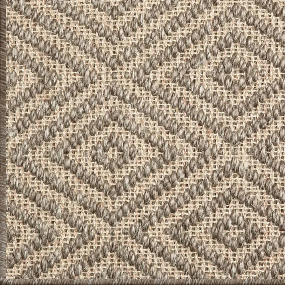 Fibreworks Elliot Diamond Patterned Rug - Light Taupe, Sisal