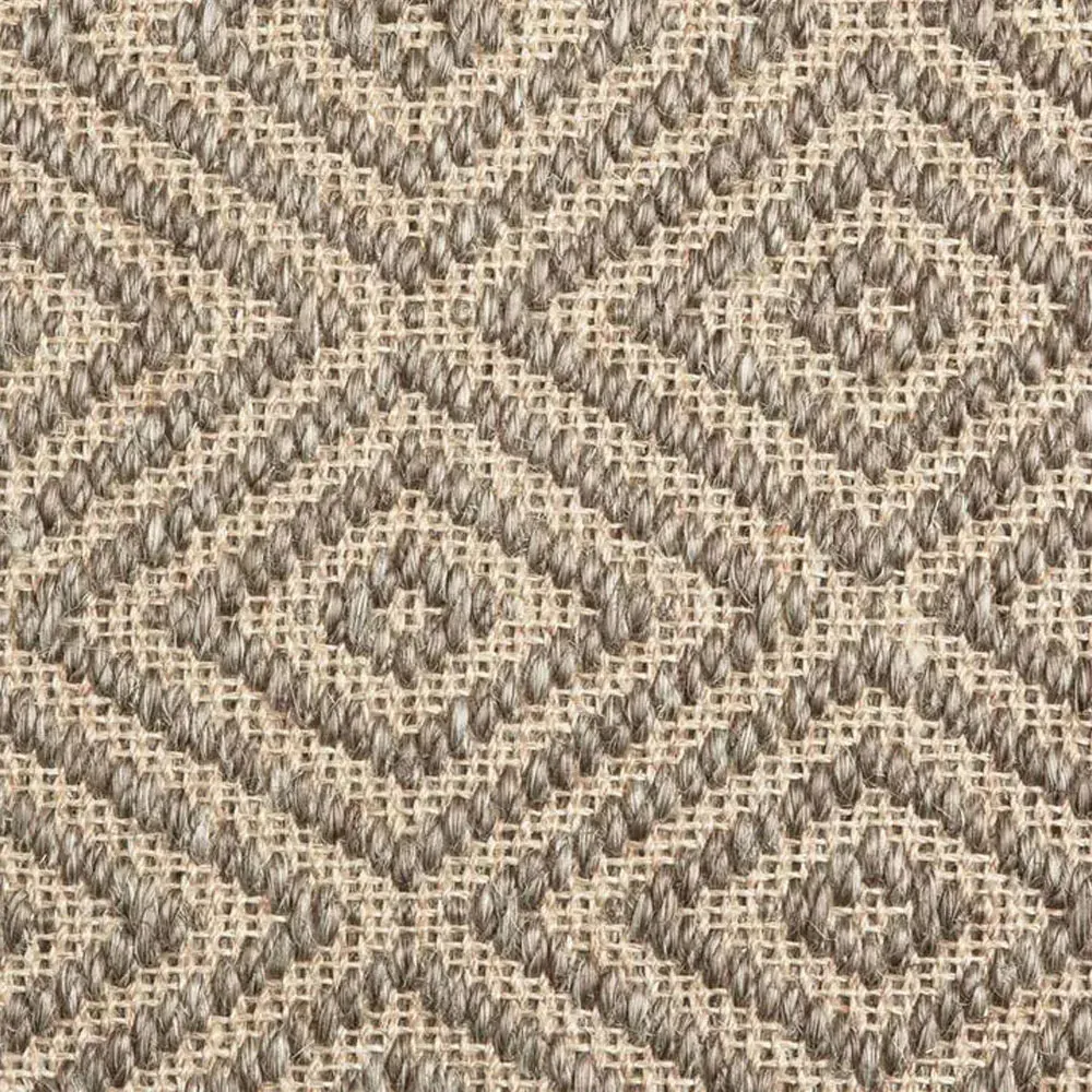 Fibreworks Elliot Diamond Patterned Rug - Light Taupe, Sisal