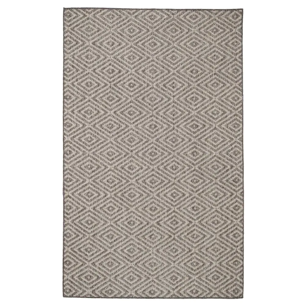 Fibreworks Elliot Diamond Patterned Rug Sample - Light Taupe, Sisal image