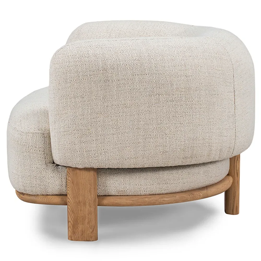 Fidella Barrel Chair - Beige, Ash Wood