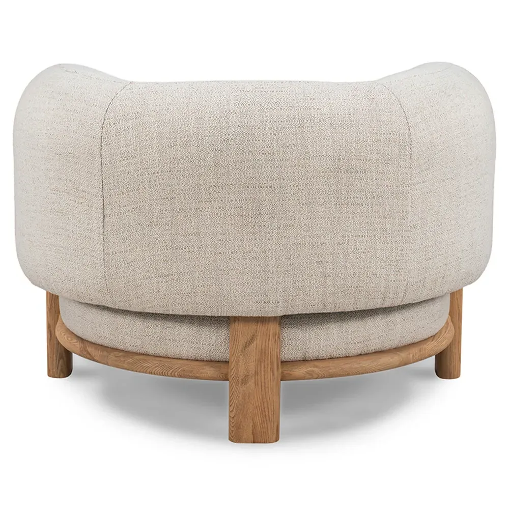 Fidella Barrel Chair - Beige, Ash Wood