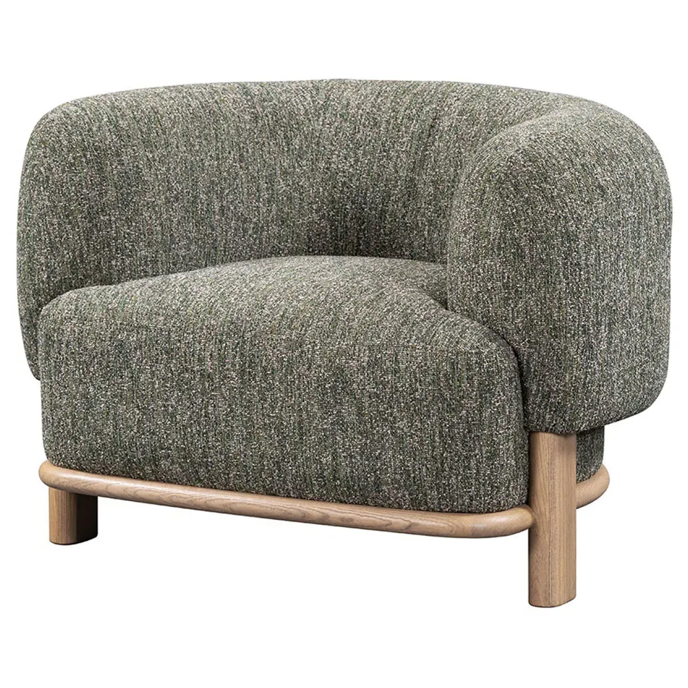 Fidella Barrel Chair - Green, Ash Wood