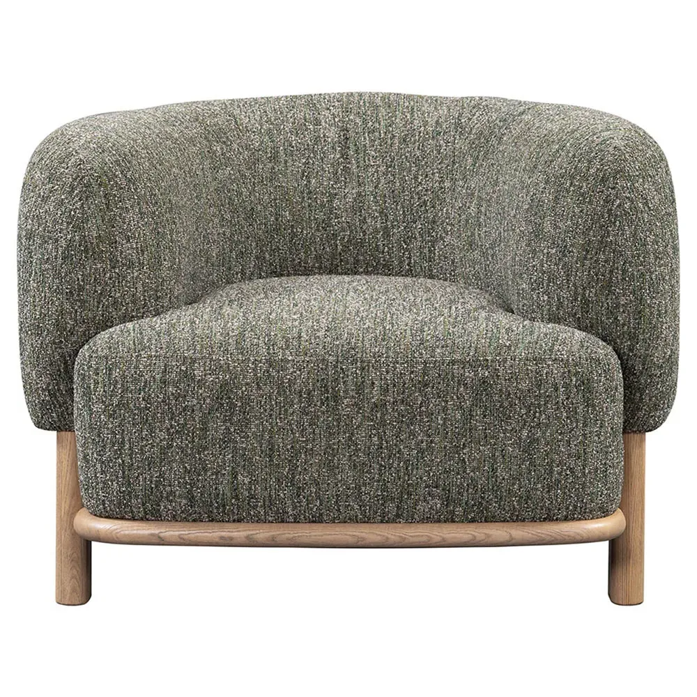 Fidella Barrel Chair - Green, Ash Wood
