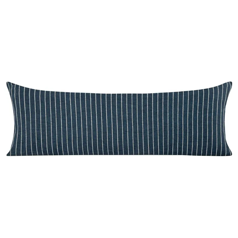 Fierra Striped Lumbar Pillow - Blue, Linen image