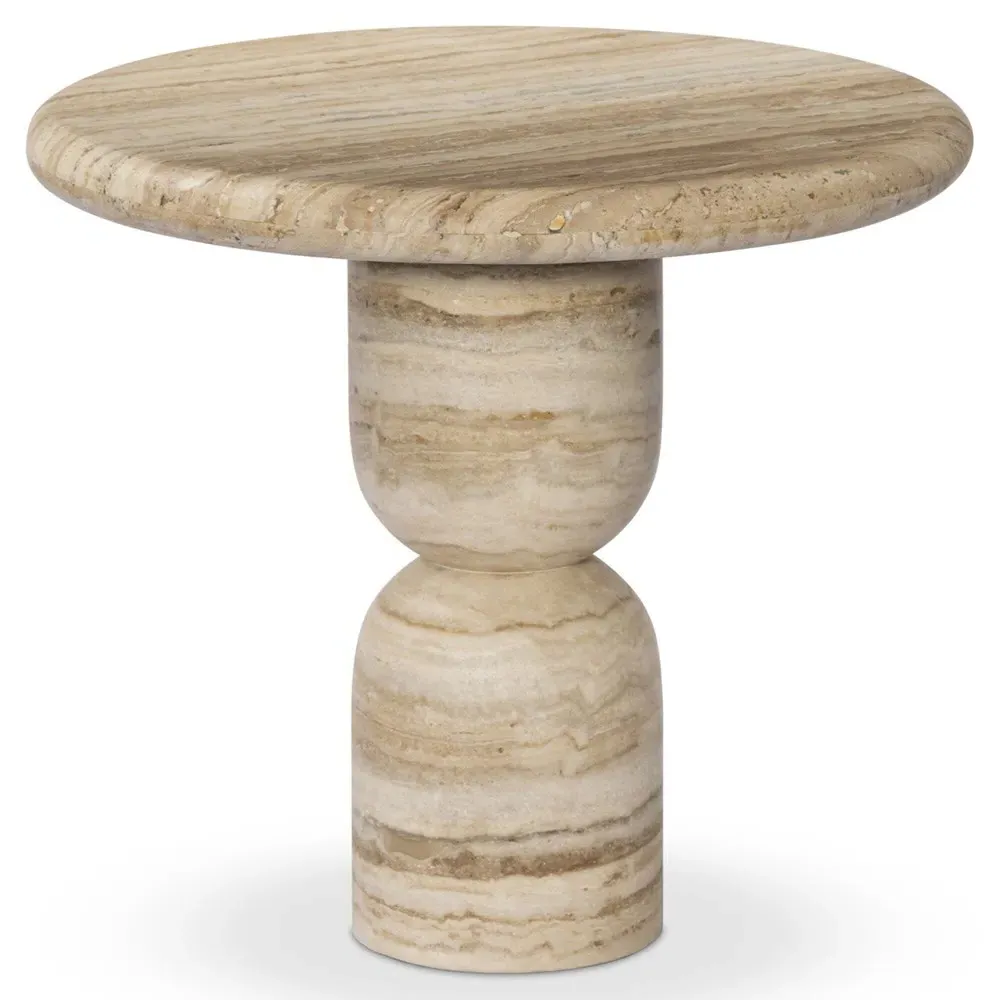 Figueroa End Table - Light Beige, Travertine