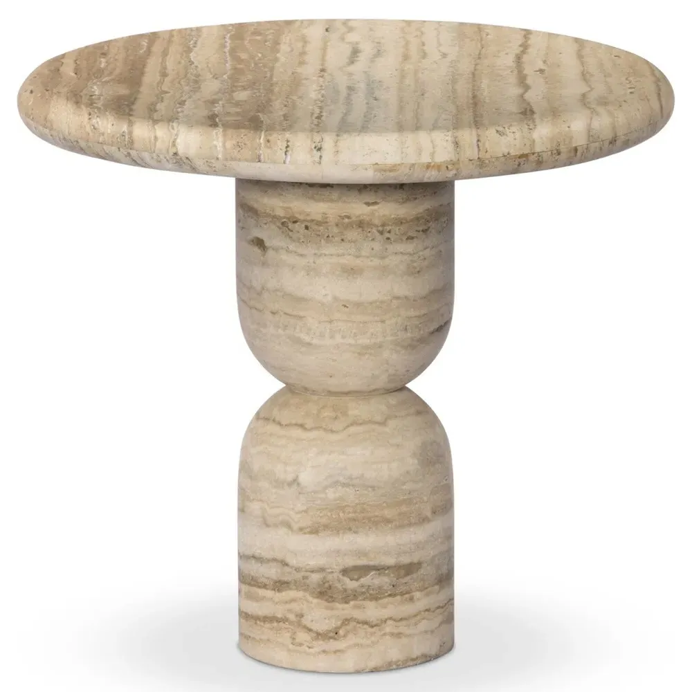 Figueroa End Table - Light Beige, Travertine