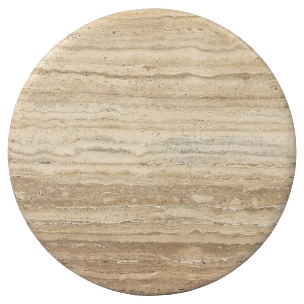 Figueroa End Table - Light Beige, Travertine