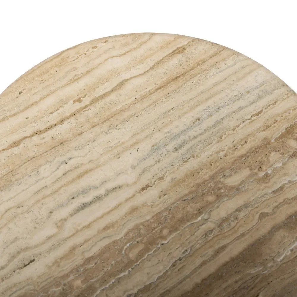 Figueroa End Table - Light Beige, Travertine
