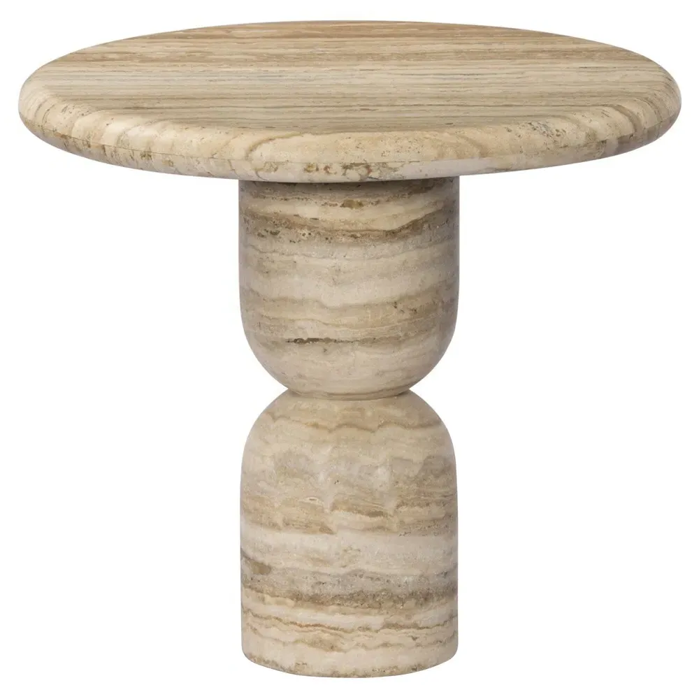 Figueroa End Table - Light Beige, Travertine image