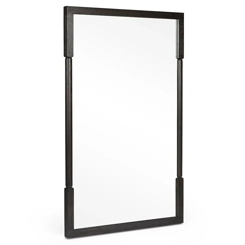Fin Full Length Floor Mirror - Black, Oak Wood