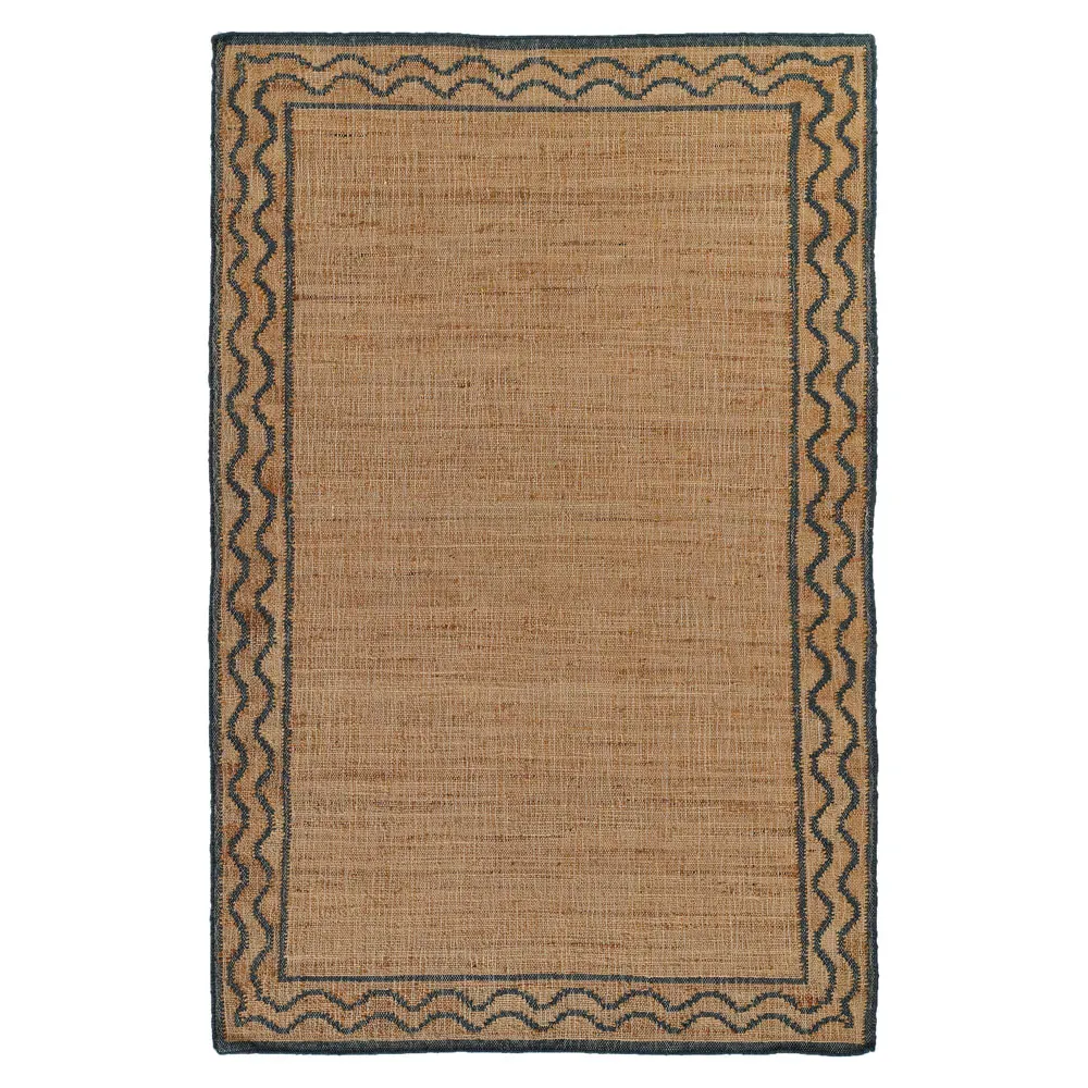 Fineas Patterned Jute Rug - Blue image
