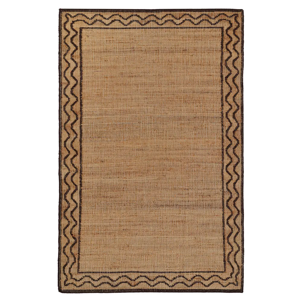 Fineas Patterned Jute Rug - Brown